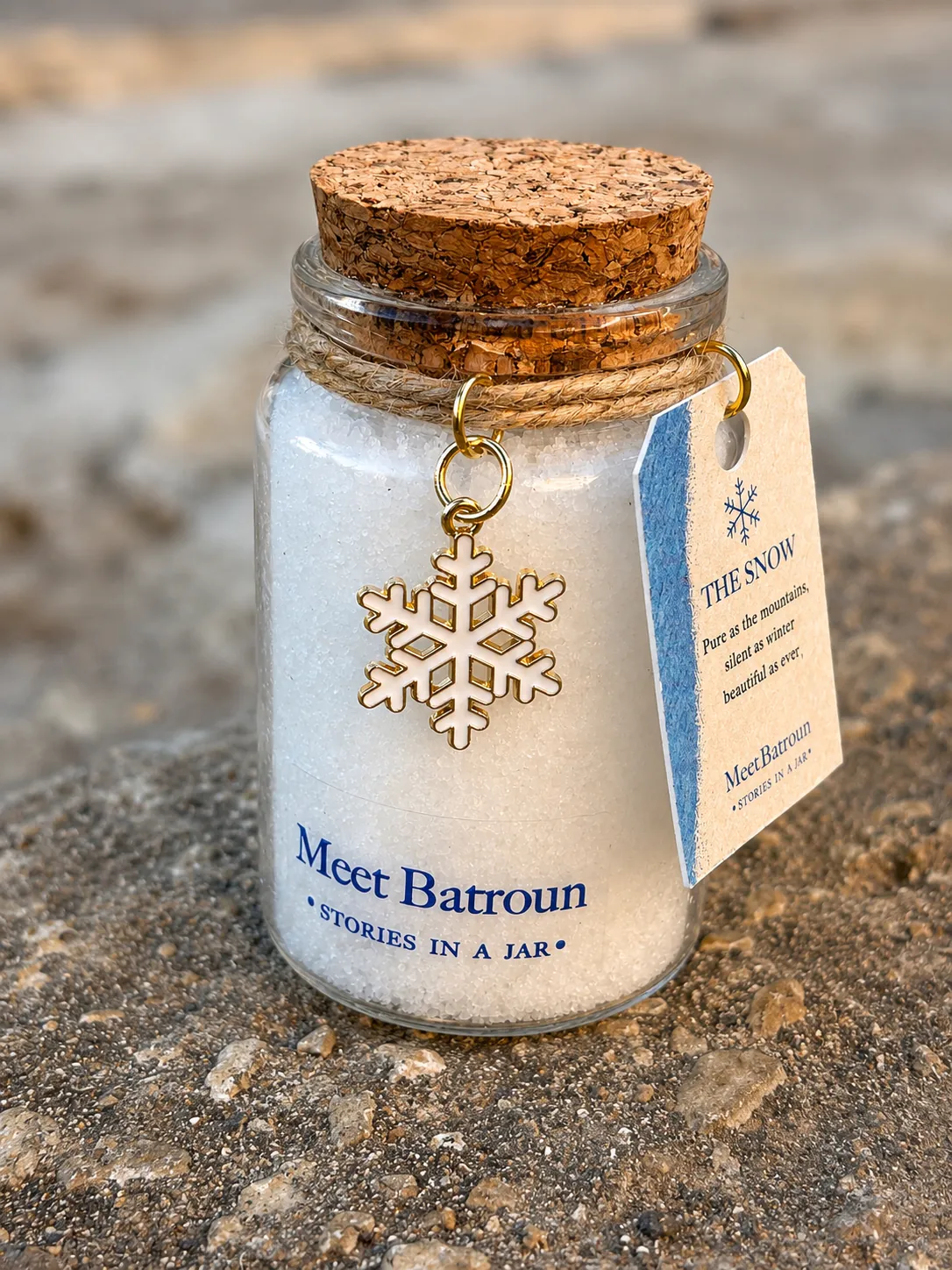The Snow, handcrafted coloured salt jar by MeetBatroun